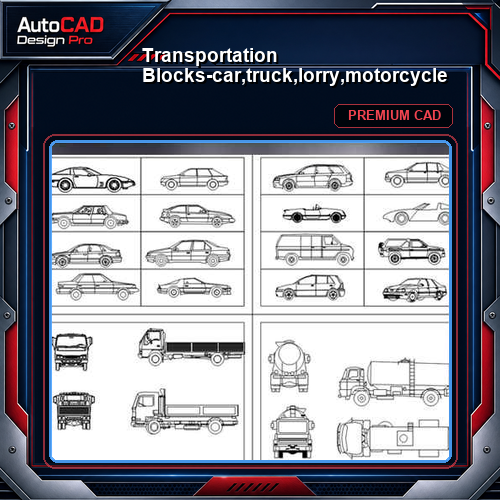 Transportation Blocks-car,truck,lorry,motorcycle