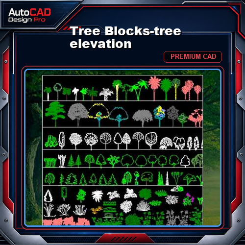 Tree Blocks-tree elevation