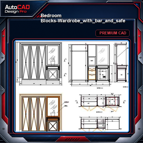 Bedroom Blocks-Wardrobe_with_bar_and_safe