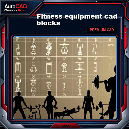 Fitness equipment cad blocks
