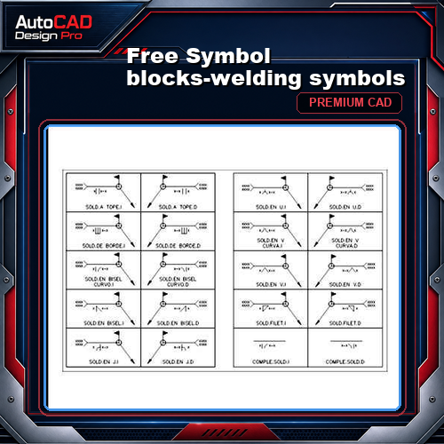 Free Symbol blocks-welding symbols